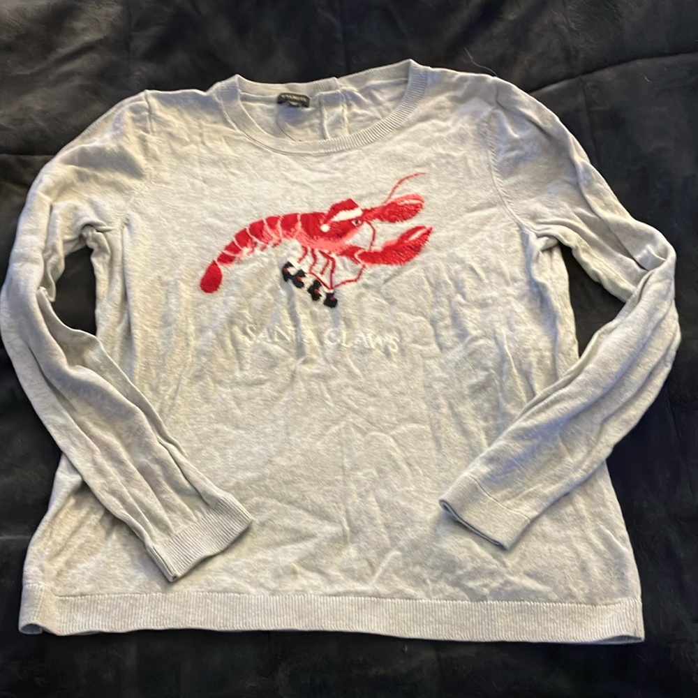 Talbots Lobster Santa Claws sweater NWOT